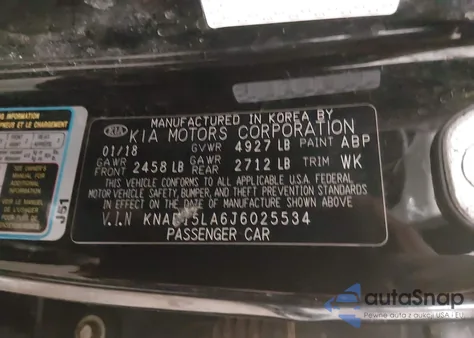 2018 Kia Stinger из США, поврежденный, VIN KNAE15LA6J6025534